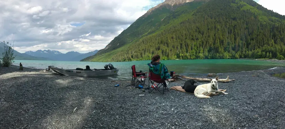 Power boat on the Kenai River